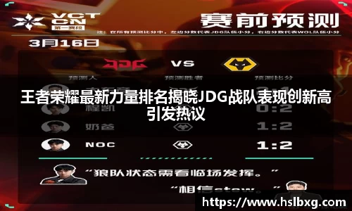 王者荣耀最新力量排名揭晓JDG战队表现创新高引发热议