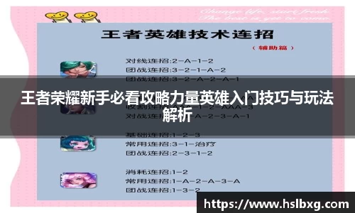 王者荣耀新手必看攻略力量英雄入门技巧与玩法解析